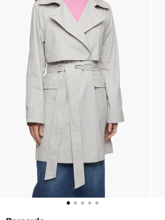 Bernardo Jackets & Blazers - Bernardo Cotton Twill Trench Coat in Dusty Blue | Lightweight Trench Coat | Sz L